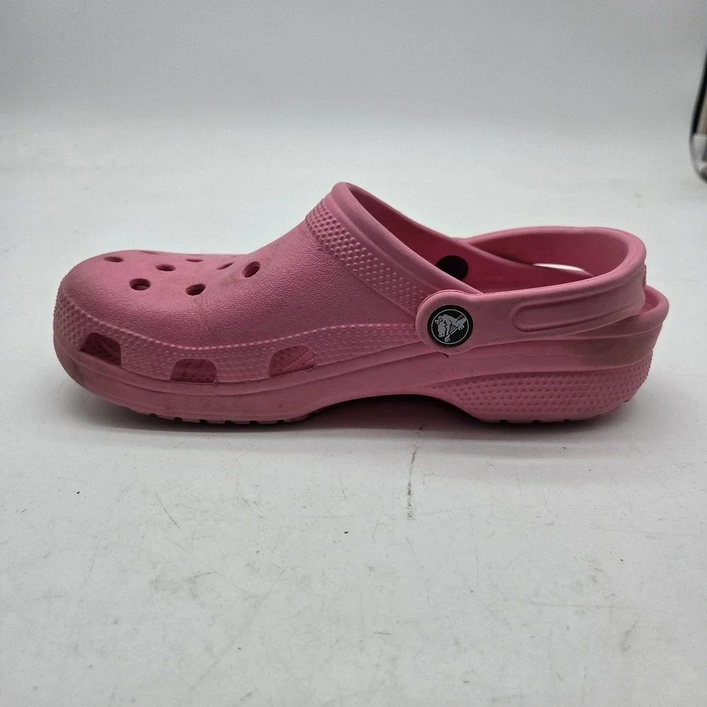Crocs Shoes Kids Size 7 Pink Classic Clog Slip On Sandals Casual Rubber